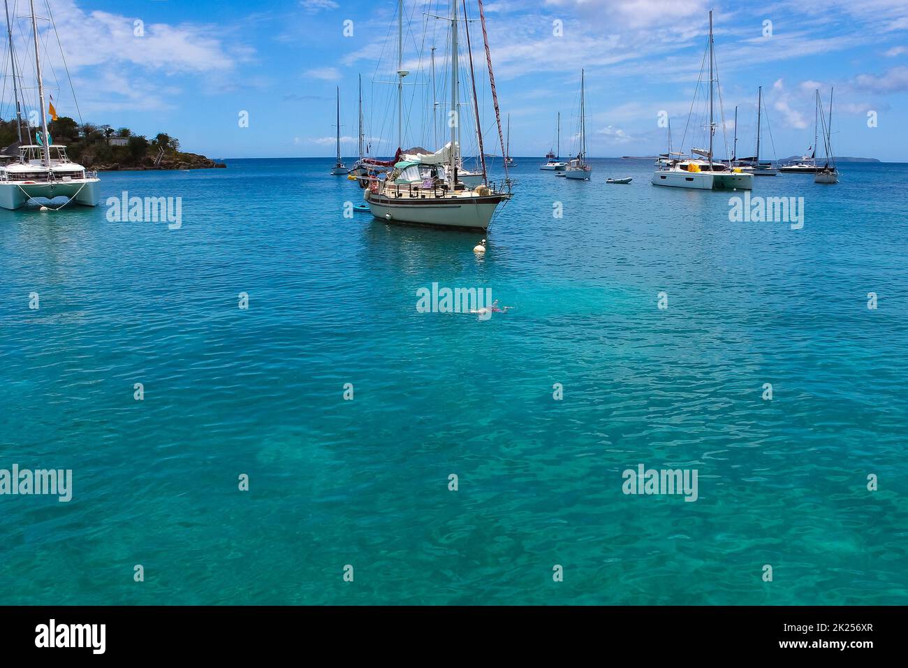 The people at snorkeling underwater and fishing tour by boat at the