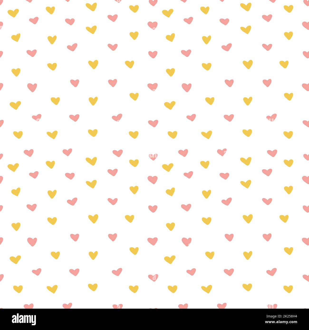 Tiny yellow and pink hearts seamless pattern. Stock Vector