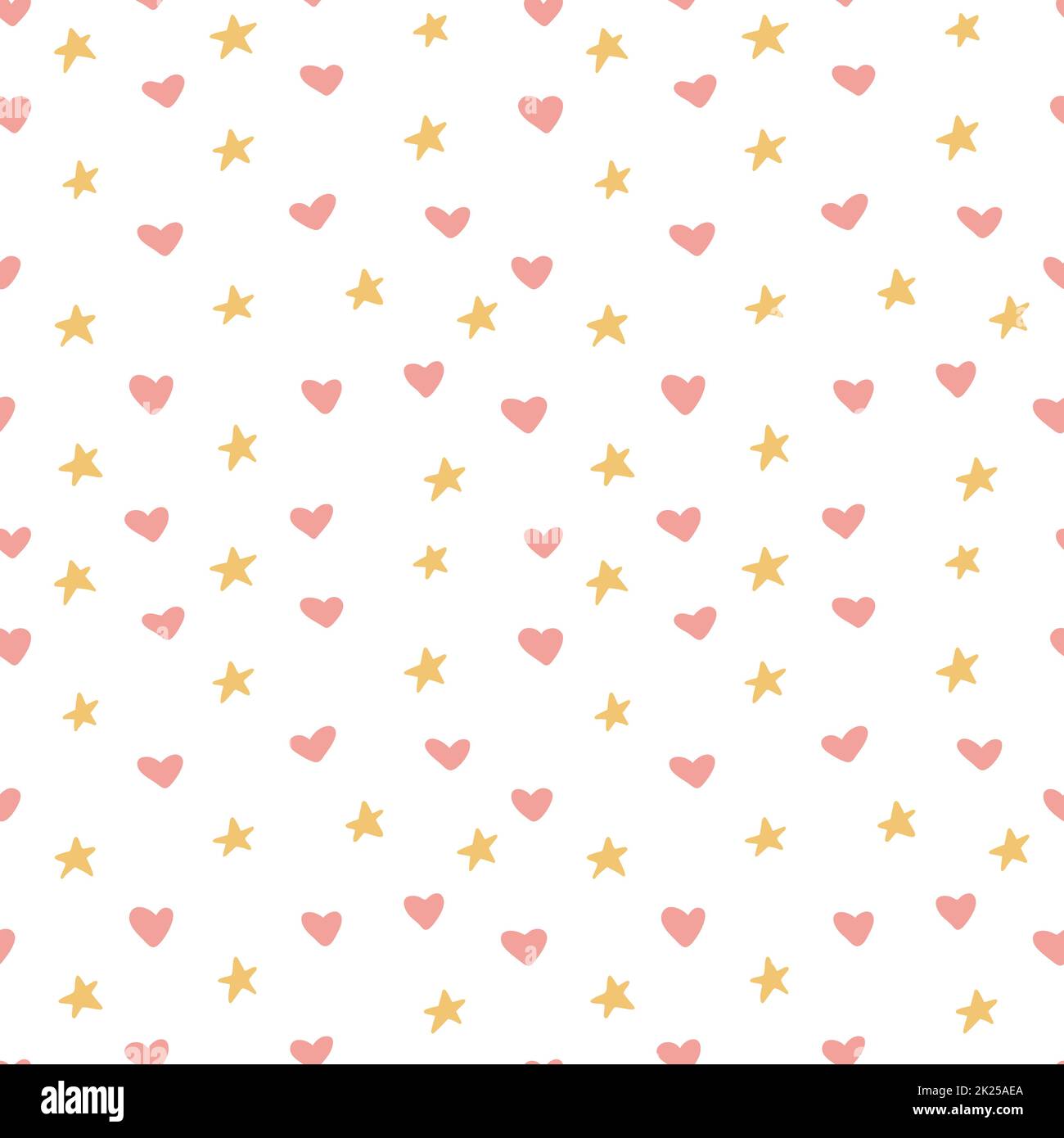 Tiny yellow and pink hearts seamless pattern. Stock Vector