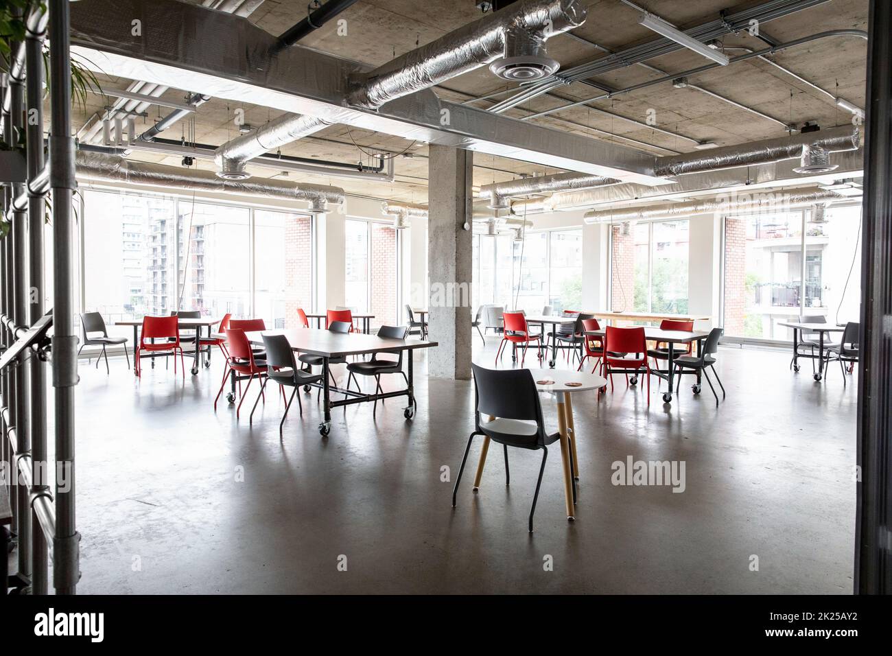 Coworking space with space arranged for social distancing Stock Photo