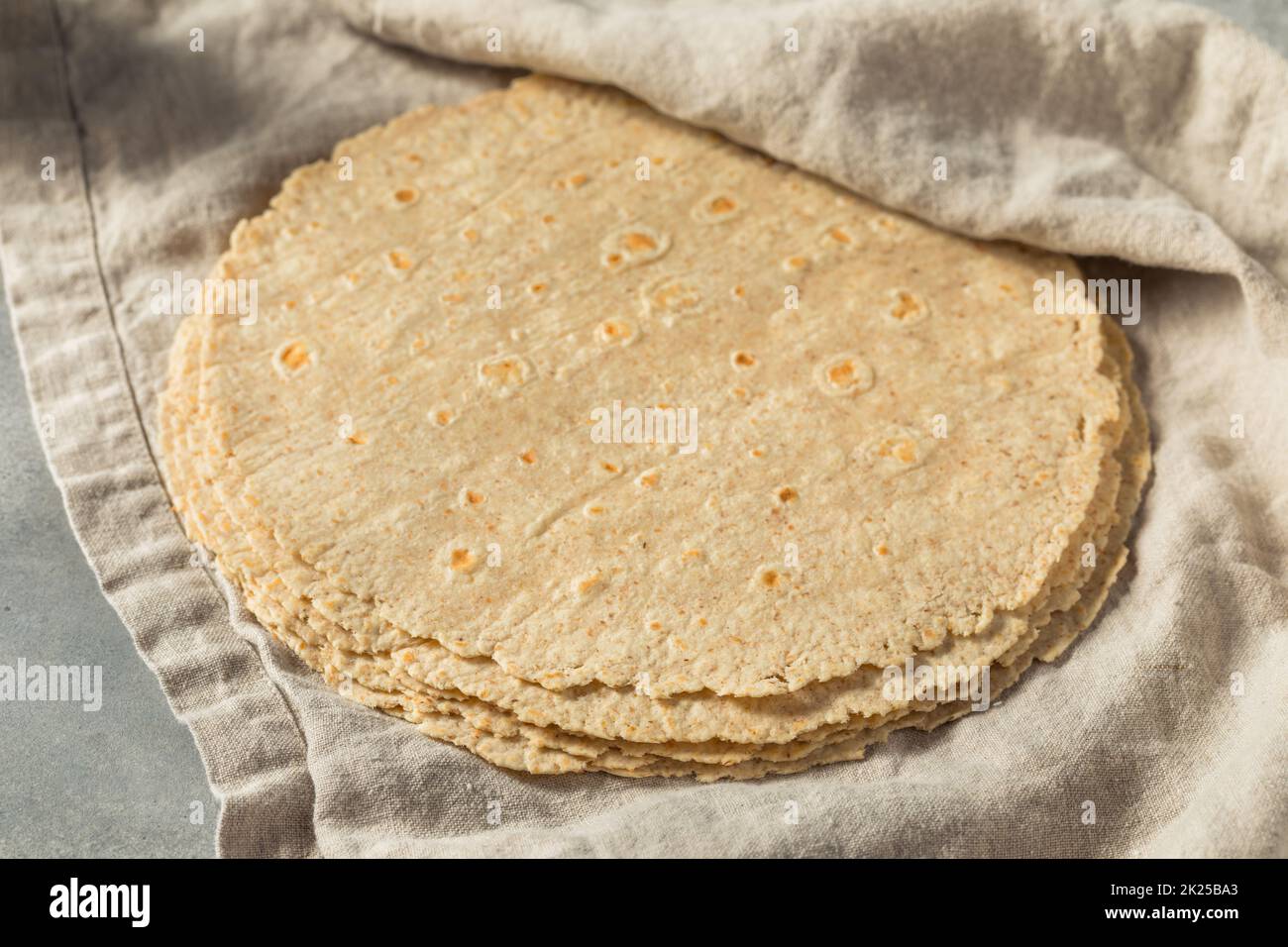 Homemade Whole Wheat Tortillas in a Stack Stock Photo Alamy