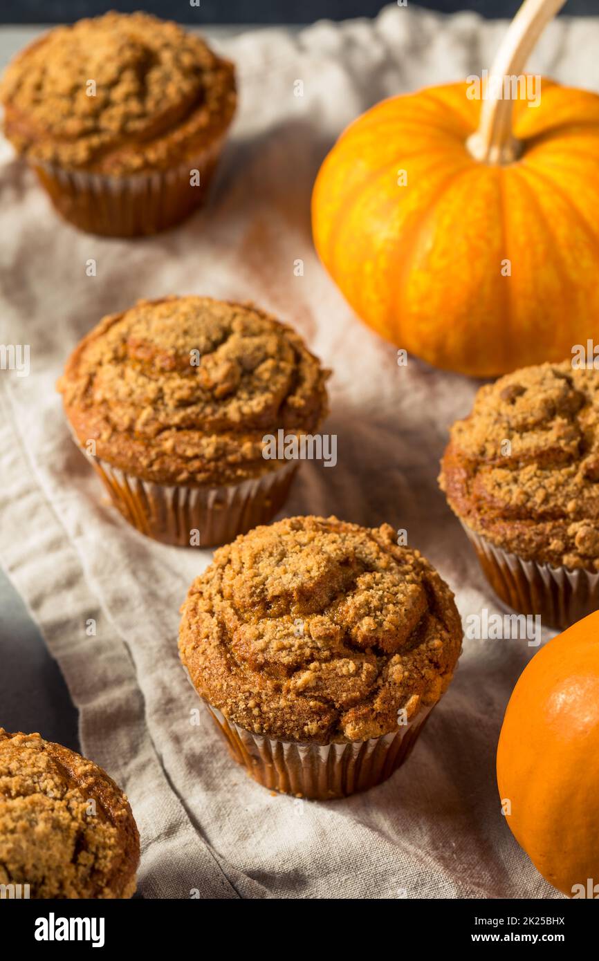 Homemade Pumpkin Spice Muffins to Eat for Breakfast Stock Photo