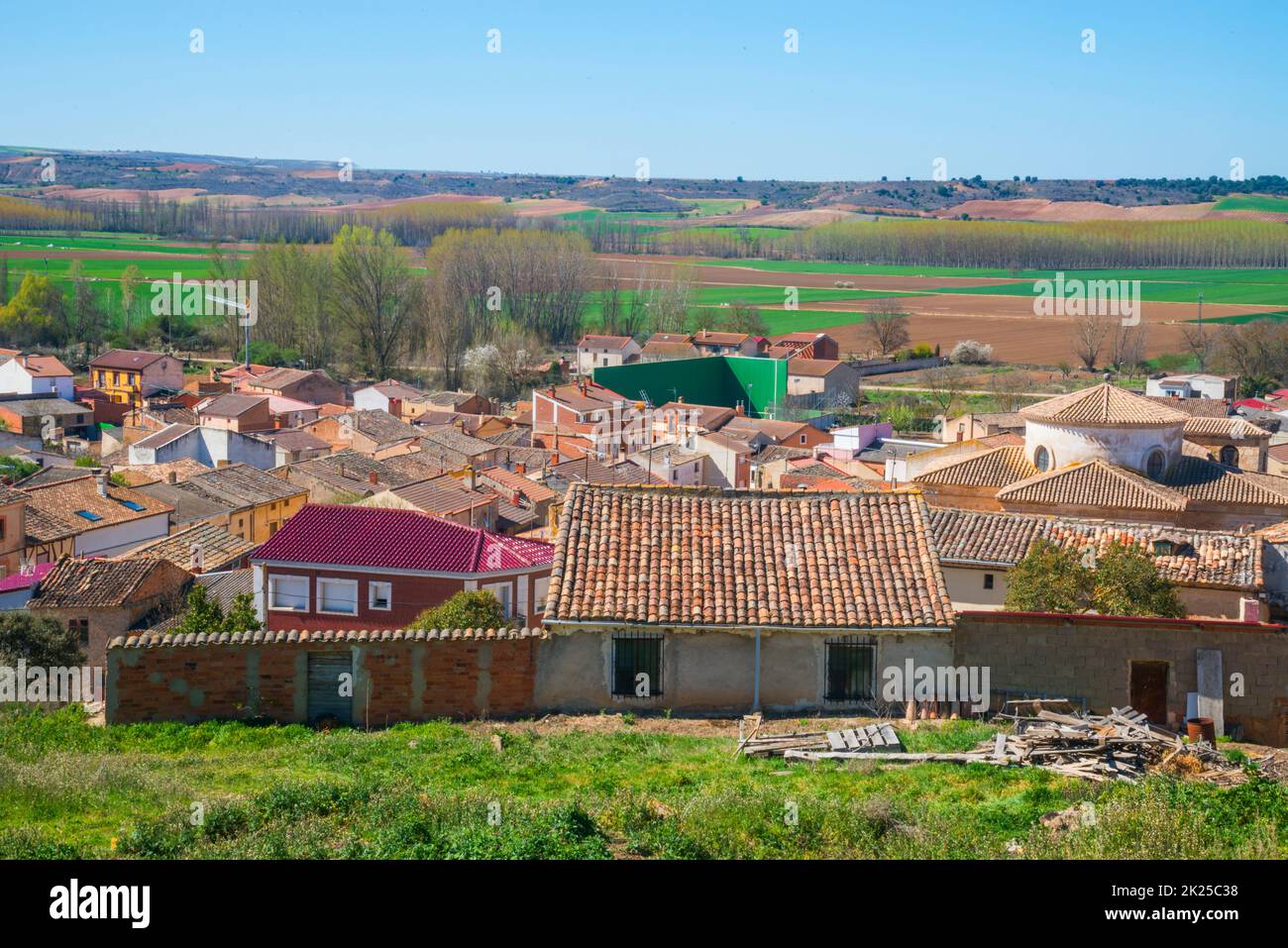 Overrview. Hoyales de Roa, Burgos province, Castilla Leon, Spain. Stock Photo