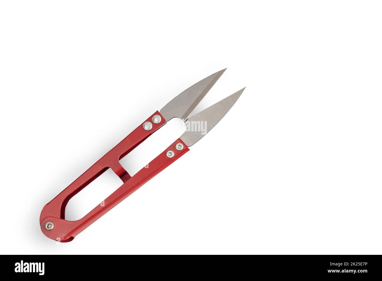 Comfortable sewing scissors isolated on a white background. Stock Photo