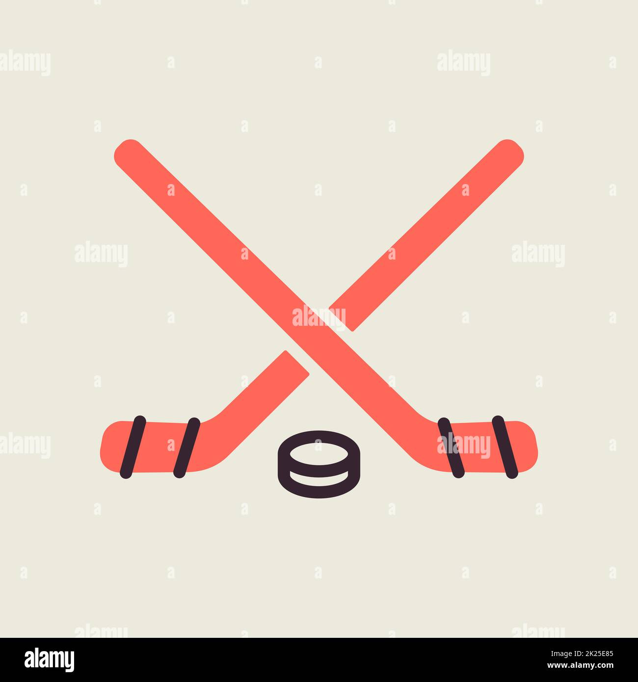 Ice Hockey Sticks and Puck vector icon Stock Photo Alamy
