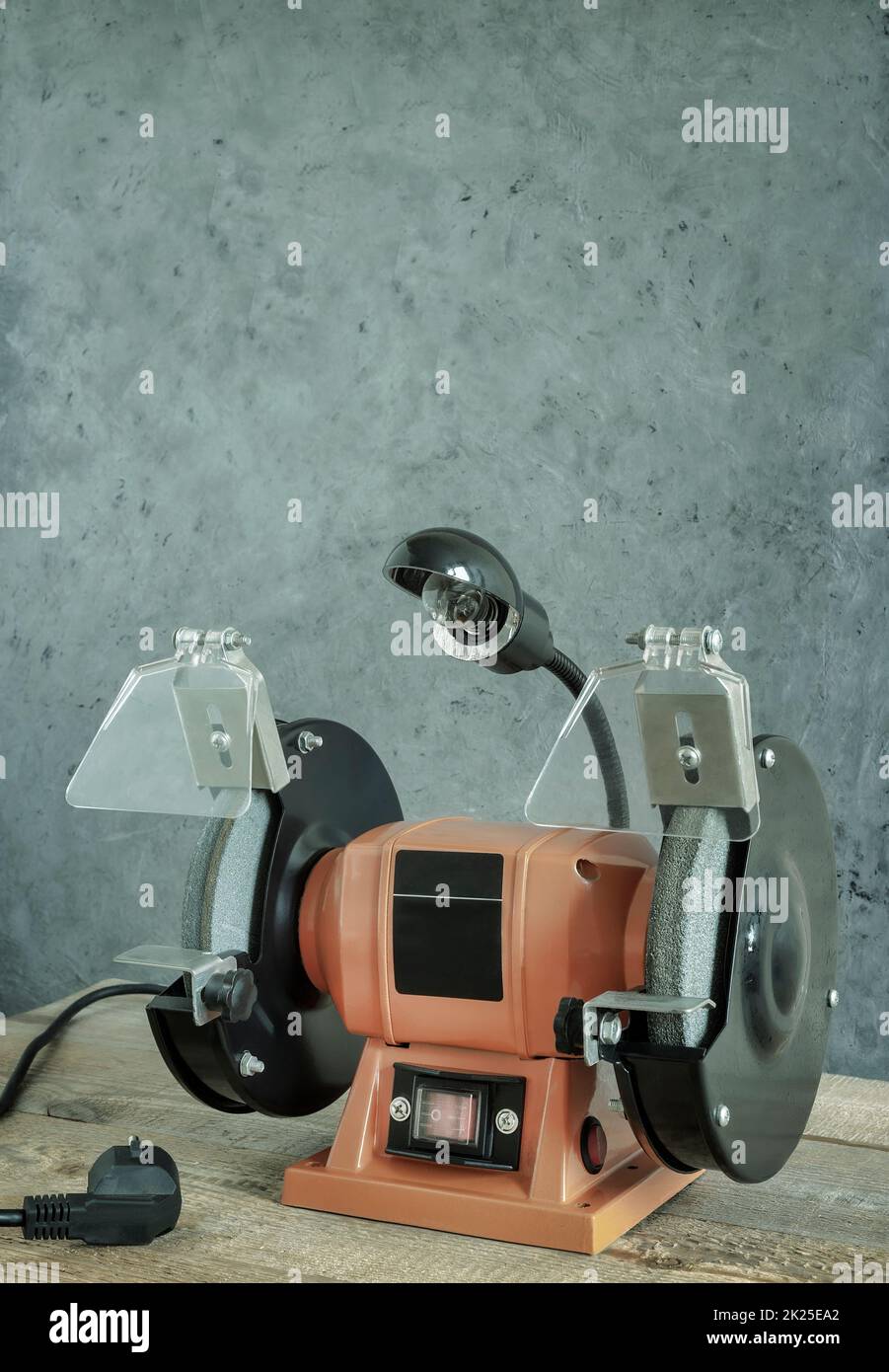 A small sharpening machine for sharpening various tools Stock Photo