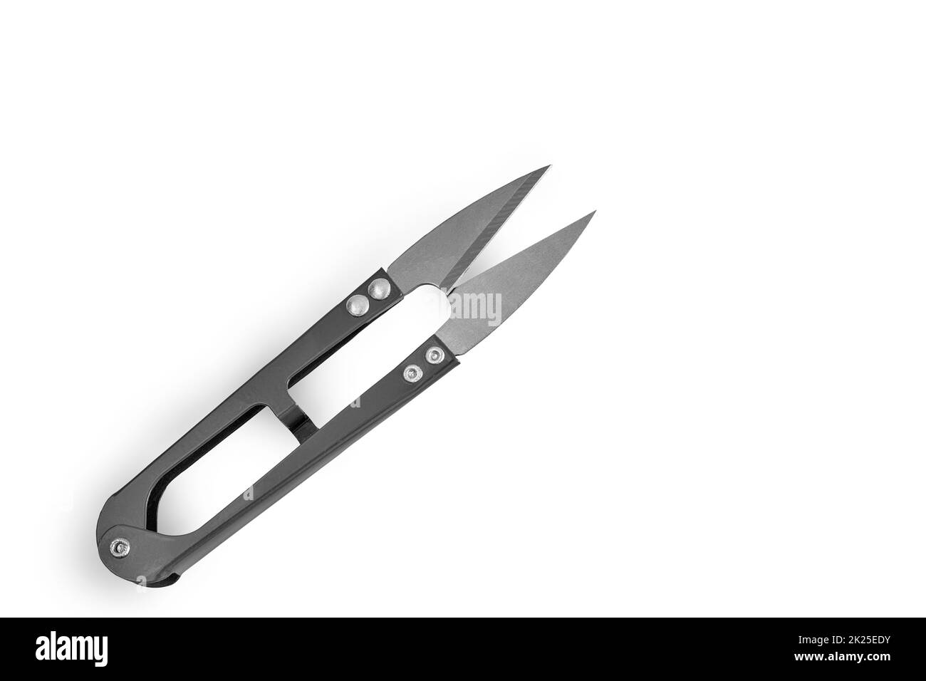 Comfortable sewing scissors isolated on a white background. Stock Photo