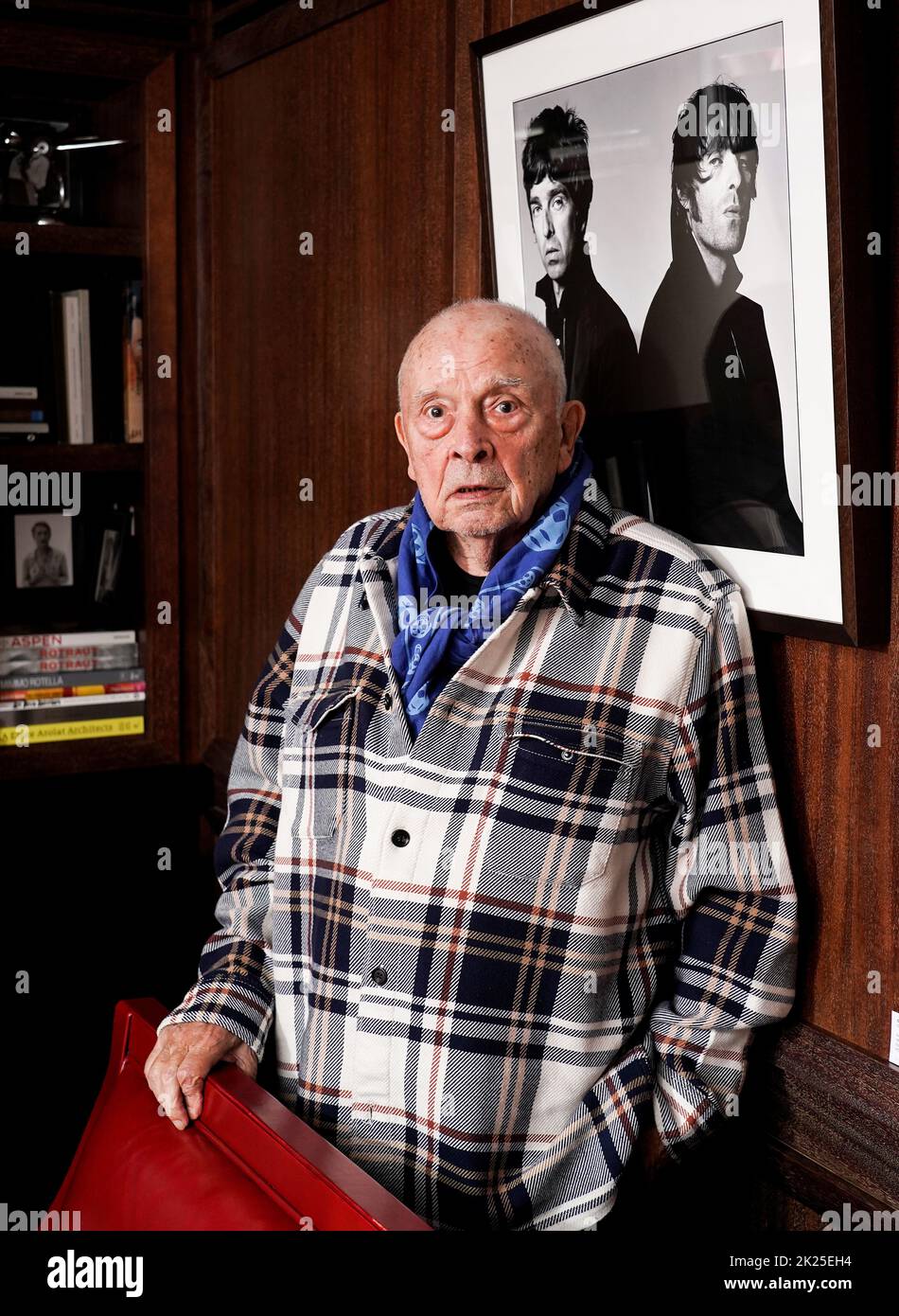 Photographer David Bailey launches his new exhibition Bailey: 'Vision and Sound' at 45 Park Lane London. The exhibition showcases the faces behind the music that defined the past sixty years. Picture date: Thursday September 22, 2022. Stock Photo