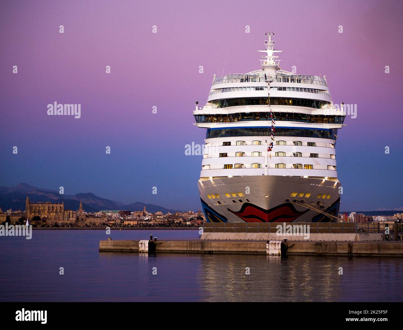 Spain - Mallorca, Aidastella in the Harbor of Palma de Mallorca in the Mediterranean Sea Stock Photo