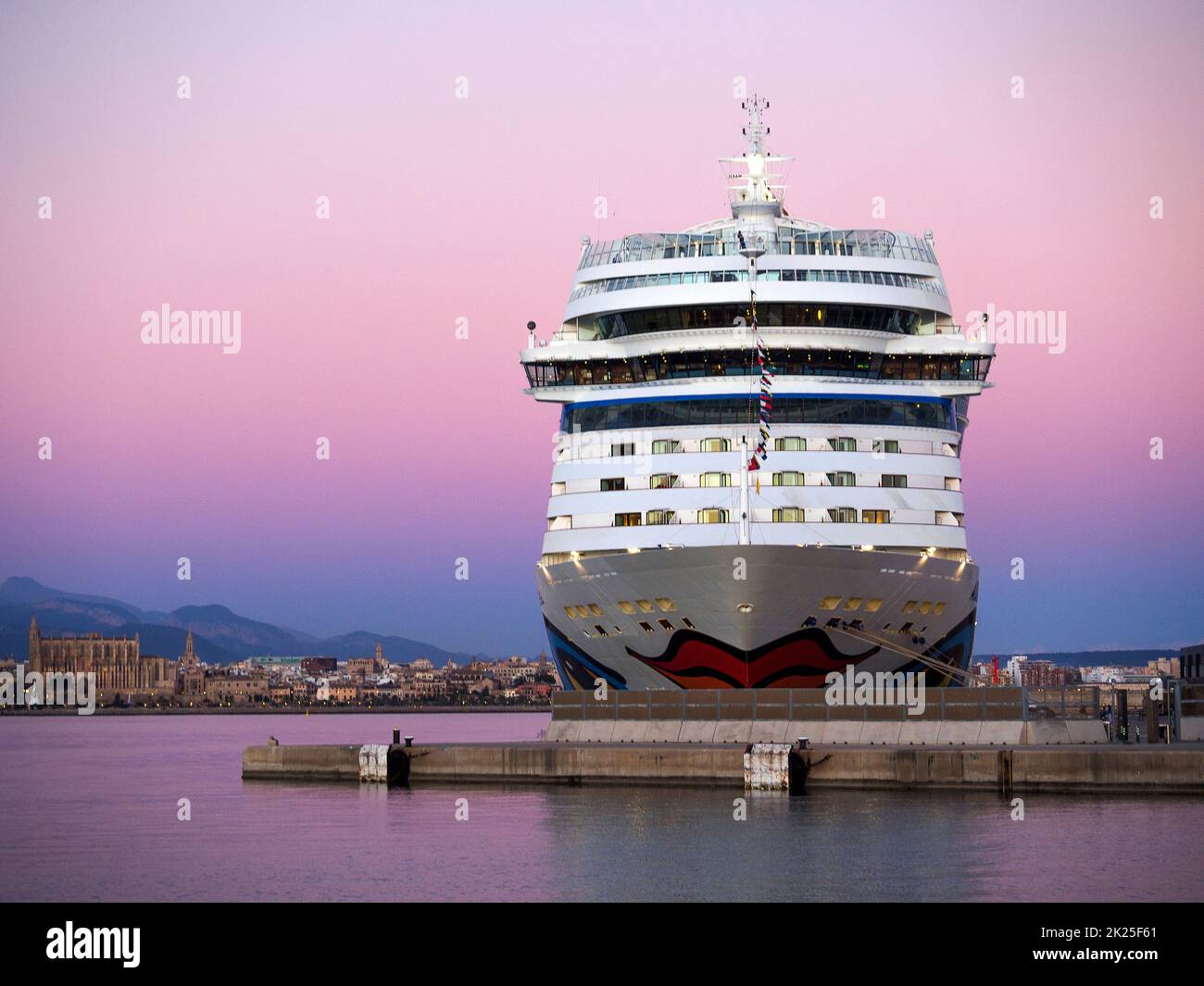 Spain - Mallorca, Aidastella in the Harbor of Palma de Mallorca in the Mediterranean Sea Stock Photo