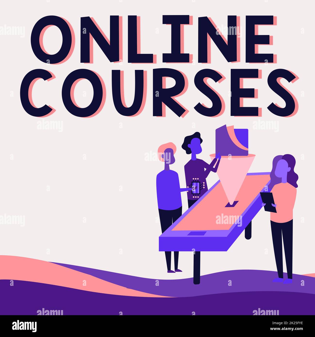 Conceptual display Online Courses. Business overview Revolutionizing