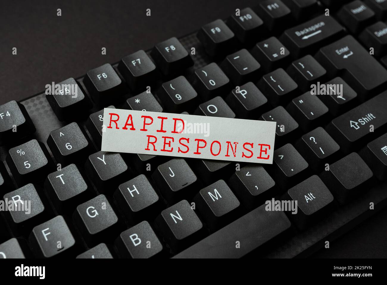 Text caption presenting Rapid Response. Business overview Medical emergency team Quick assistance during disaster Entering New Programming Codes, Typing Emotional Short Stories Stock Photo