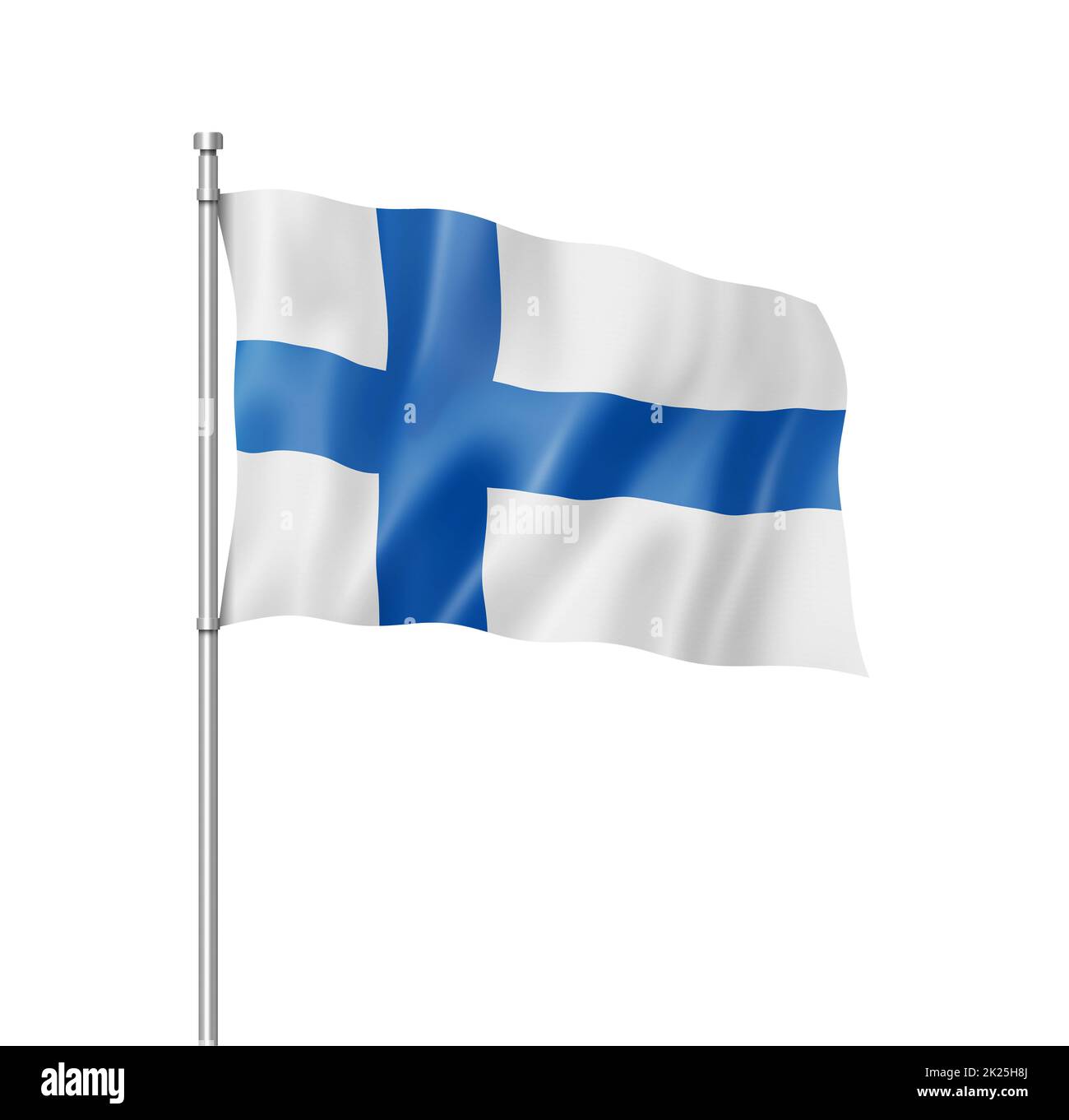 Finnish flag isolated on white Stock