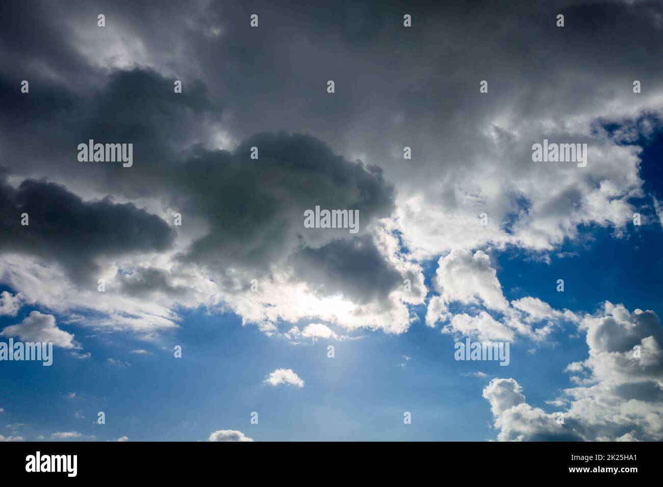 Cloudy dramatic sky at sunset Stock Photo