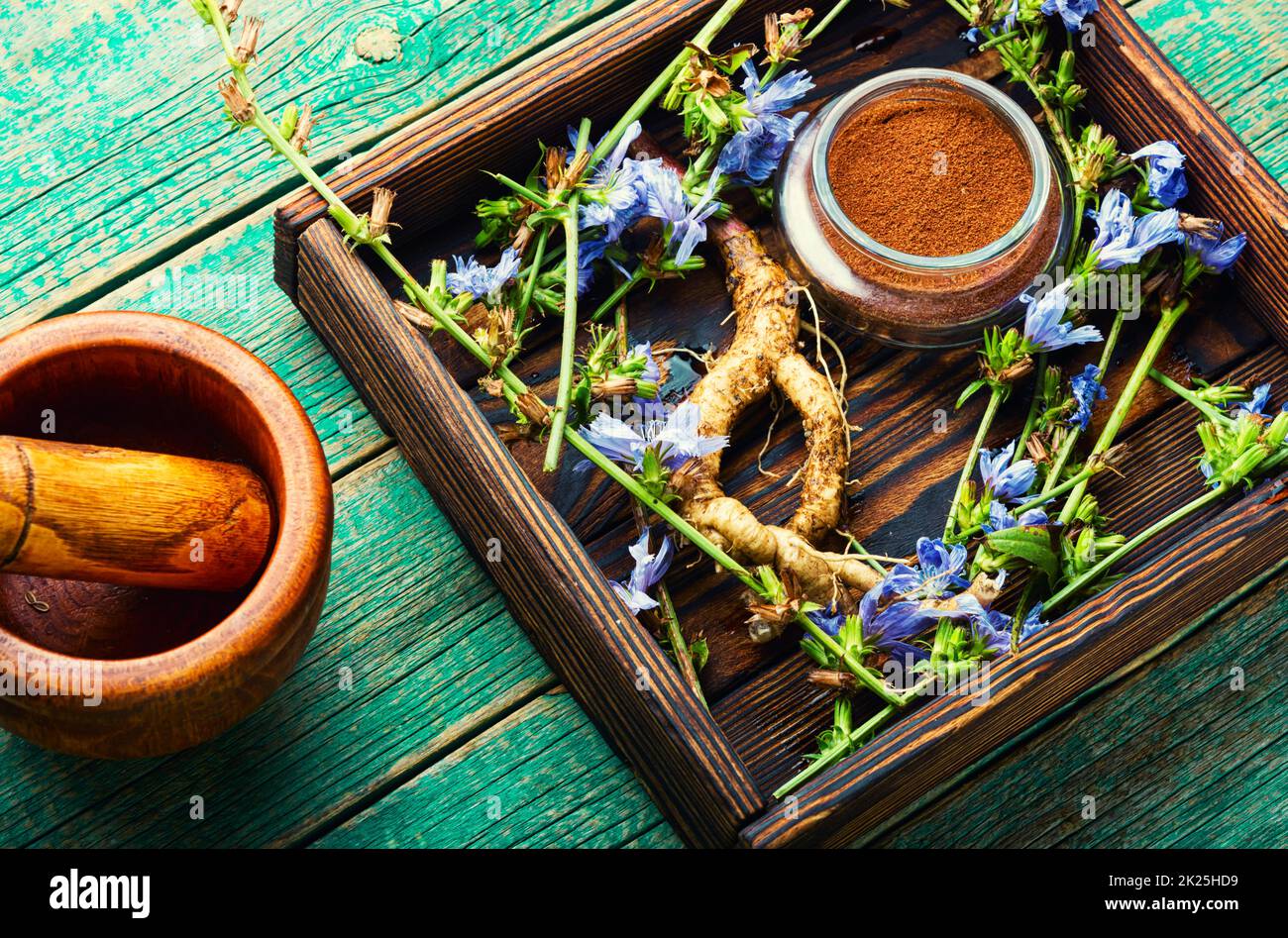 Healing herbs in herbal medicine Stock Photo