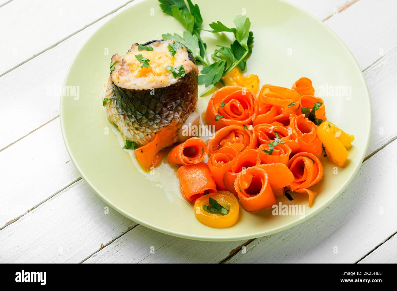Minced fish appetizer Stock Photo
