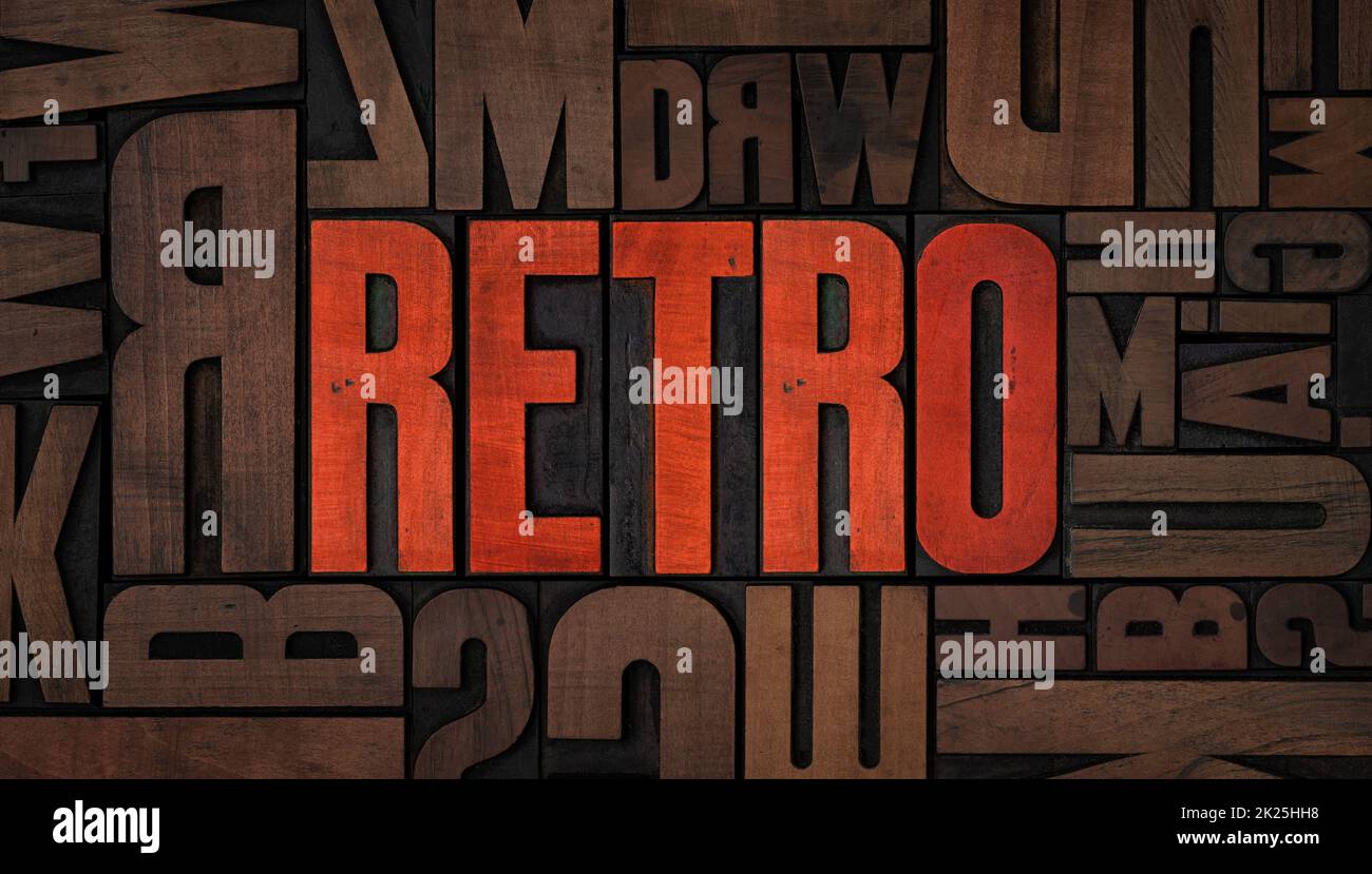 Retro letterpress wood type printing blocks Retro Stock Photo Alamy