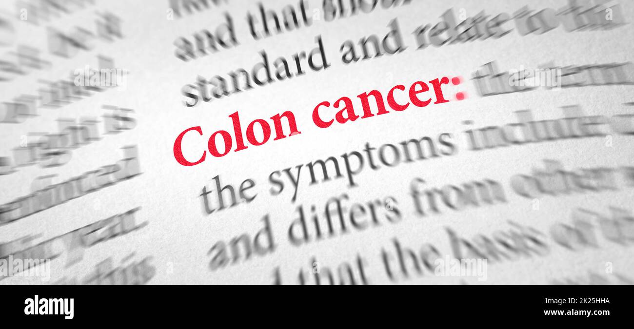 Definition of the word Colon Cancer in a dictionary Stock Photo