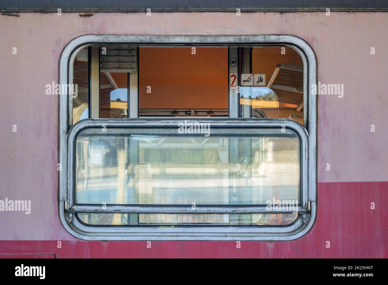 Old train window Stock Photo