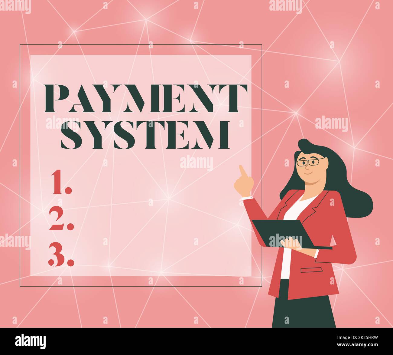 Sign displaying Payment System. Word for Compensation Scheme Method used in paying goods and services Illustration Of Businesswoman Standing Holding Her Laptop Presenting Ideas. Stock Photo