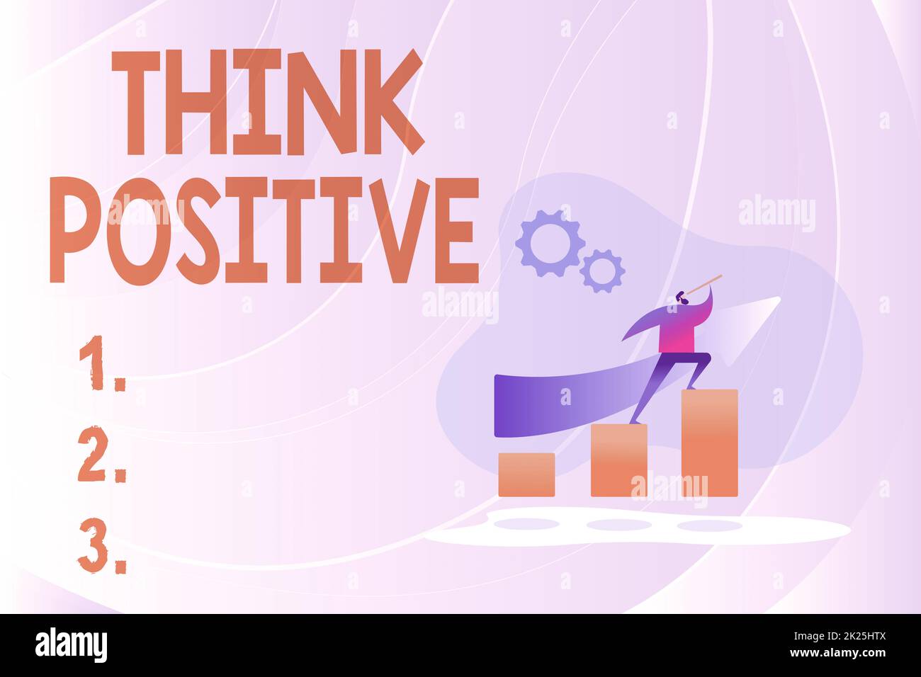 Hand writing sign Think Positive. Concept meaning The tendency to be