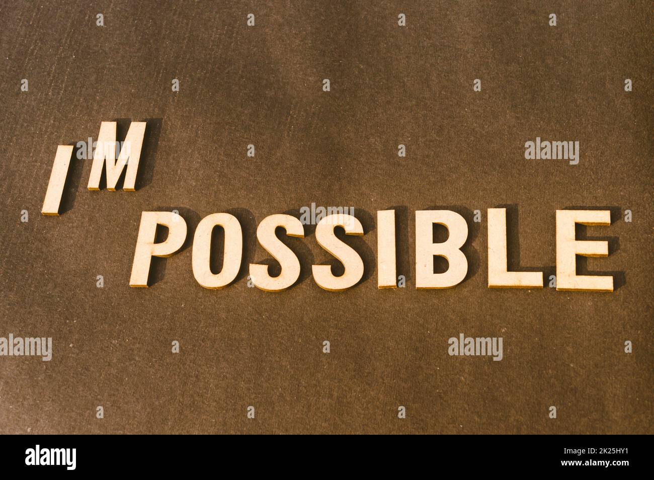 Nothing is impossible, the word itself says I am possible. Success and challenge concept. Retro style image. Stock Photo
