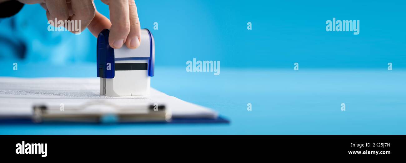 Approved Document Stamp Or Permit Stamper Stock Photo Alamy