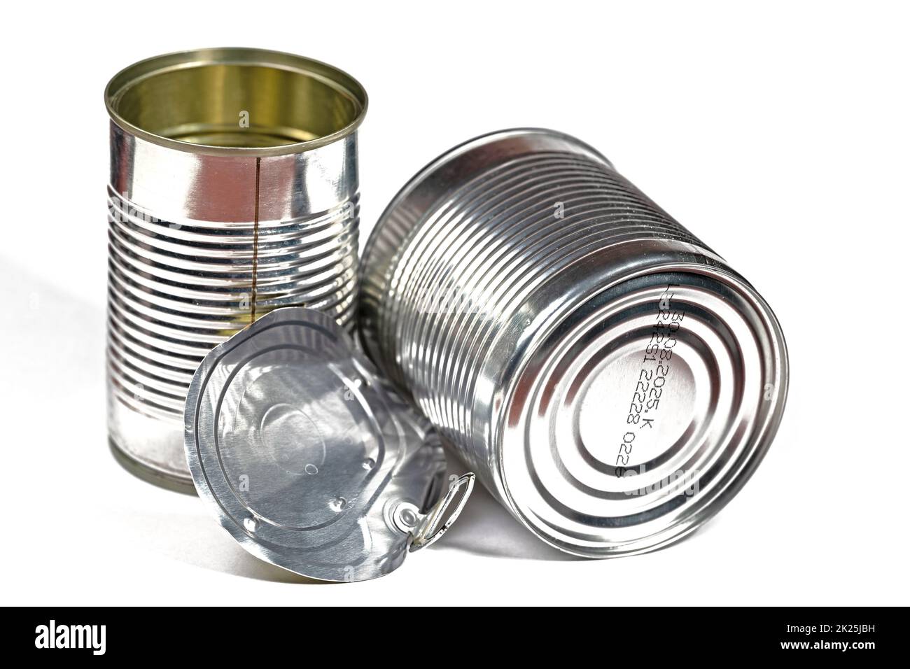 Old tin cans for recycling Stock Photo