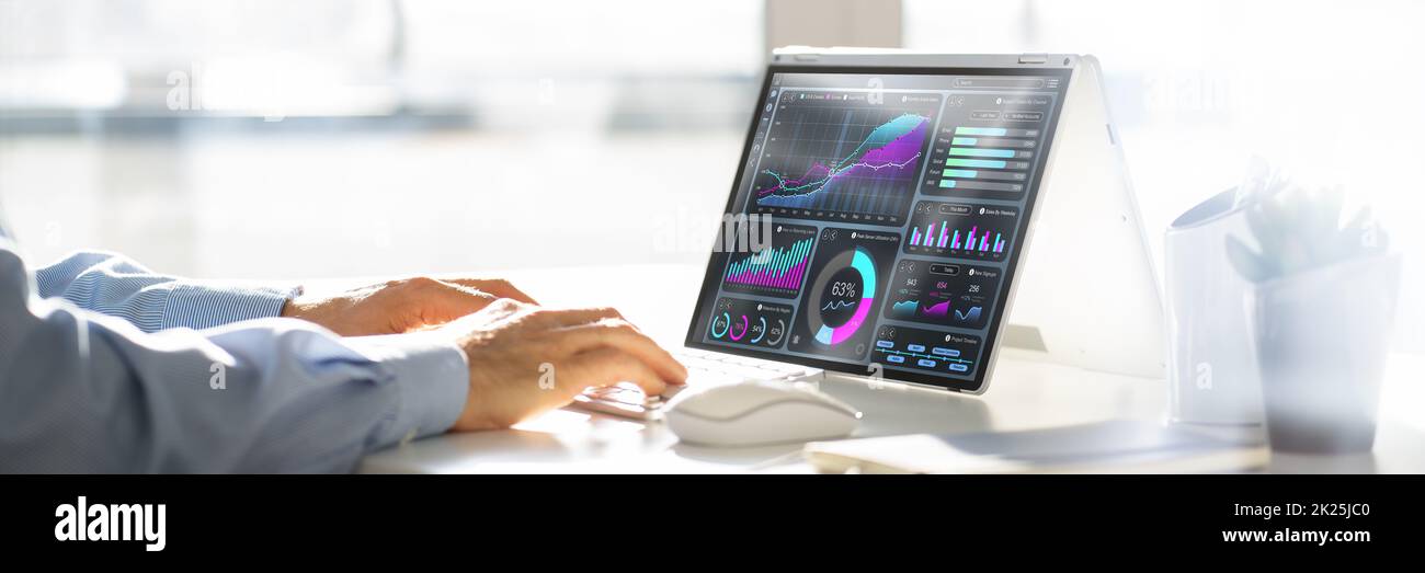 Data Analyst Using Data Analytics KPI Stock Photo