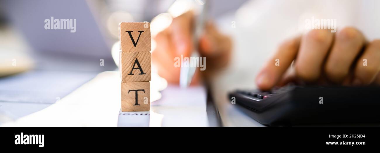 VAT Rate Percentage Calculation. Discount Rate Concept Stock Photo