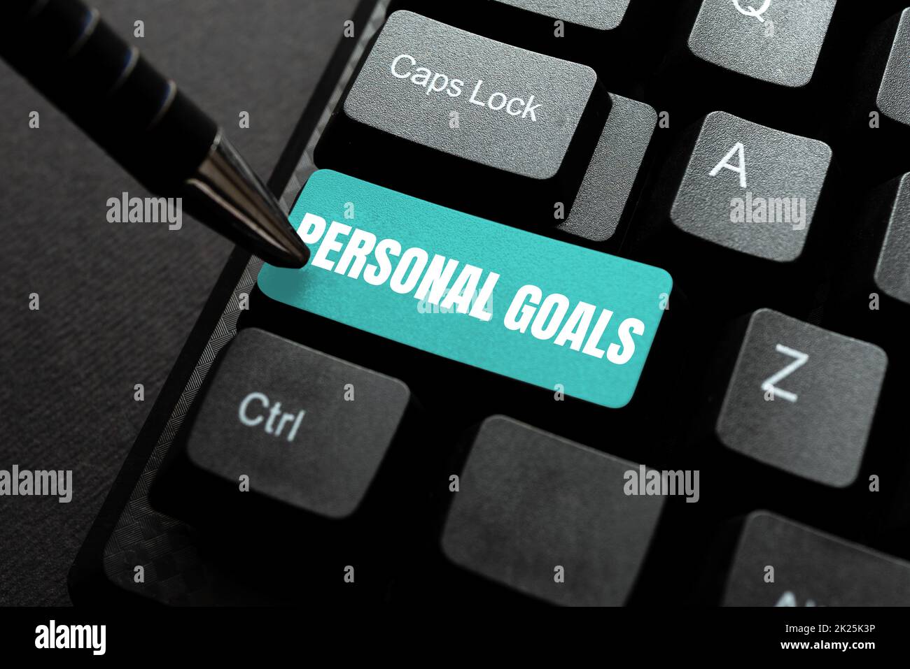 Sign displaying Personal Goals. Business concept Target set by a person to influence his efforts Motivation Abstract Sending Multiple Messages Online, Typing Group Lessons Stock Photo
