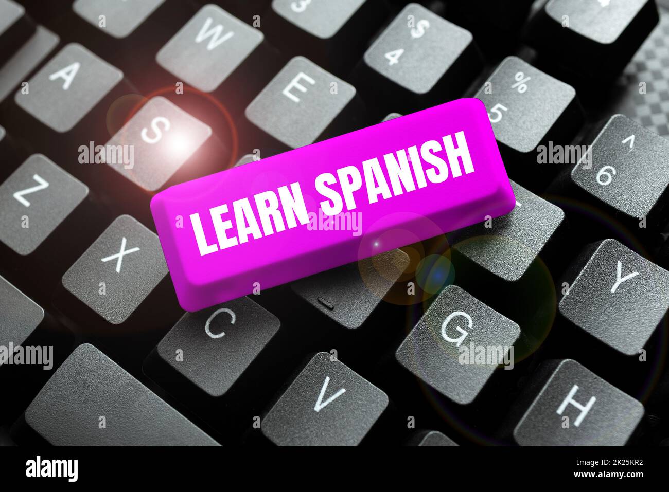 Text caption presenting Learn Spanish. Business showcase Translation
