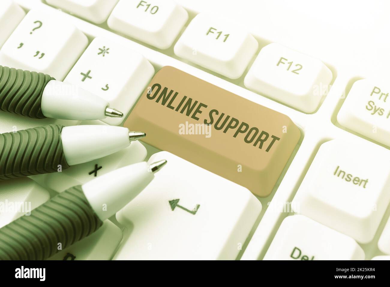 Handwriting text Online Support. Word Written on Assist customers for their complain Electronic interaction Developing New Interactive Website, Editing Programming Codes Stock Photo