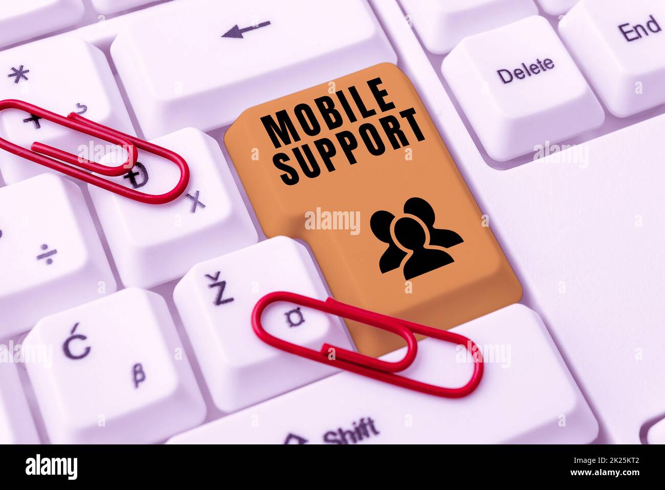 Sign displaying Mobile Support. Business concept Provides maintenance ...