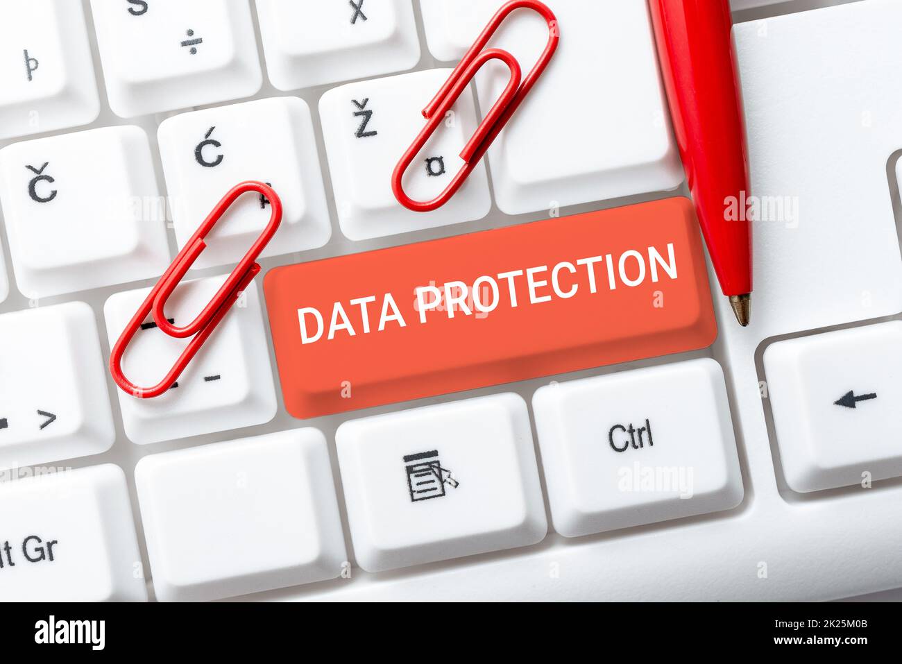 Text showing inspiration Data Protection. Business concept Protect IP addresses and personal data from harmful software Transcribing Internet Meeting Audio Record, New Transcription Methods Stock Photo