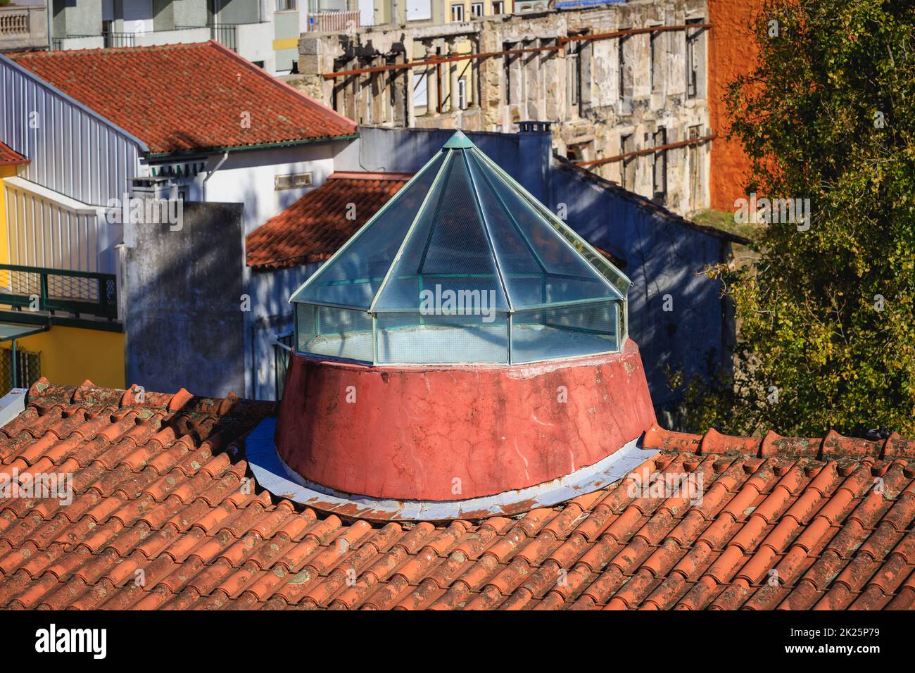 skylight glass roof on the roof of a building Stock Photo