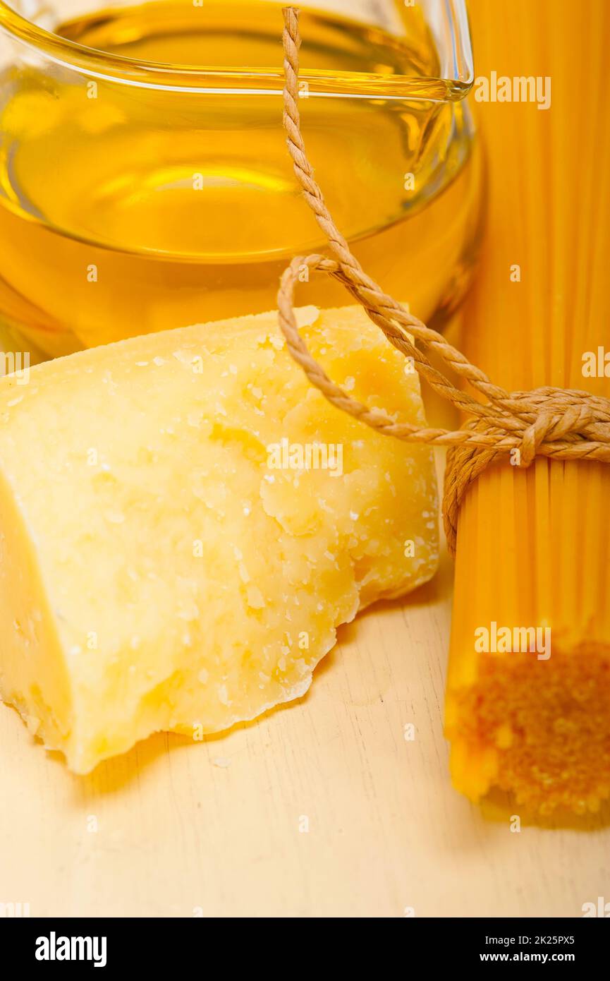 Italian pasta basic food ingredients Stock Photo