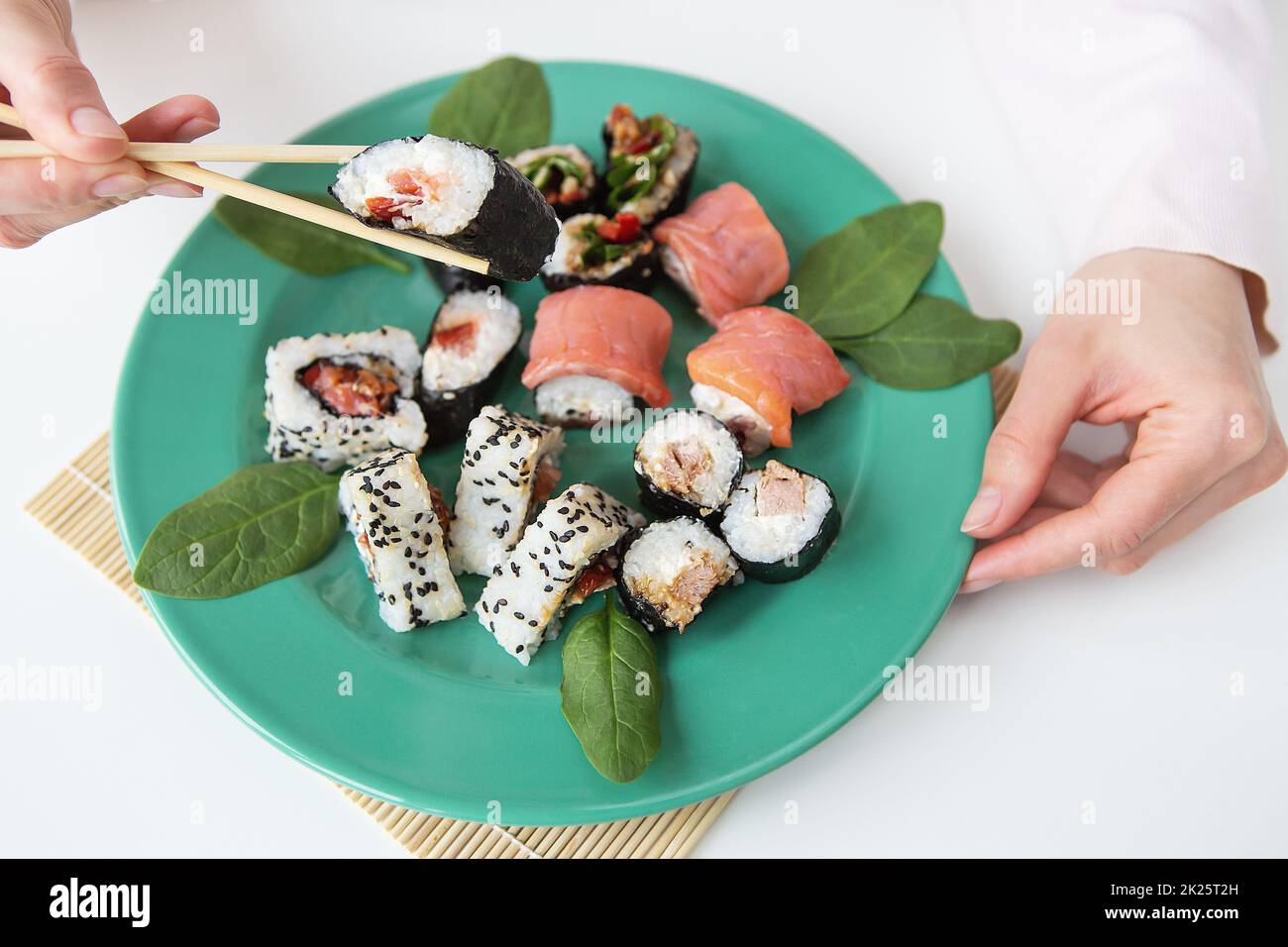 Japanese Food Maki Platter with Various of Maki Sushi Stock Image - Image  of ginger, japanese: 80108977