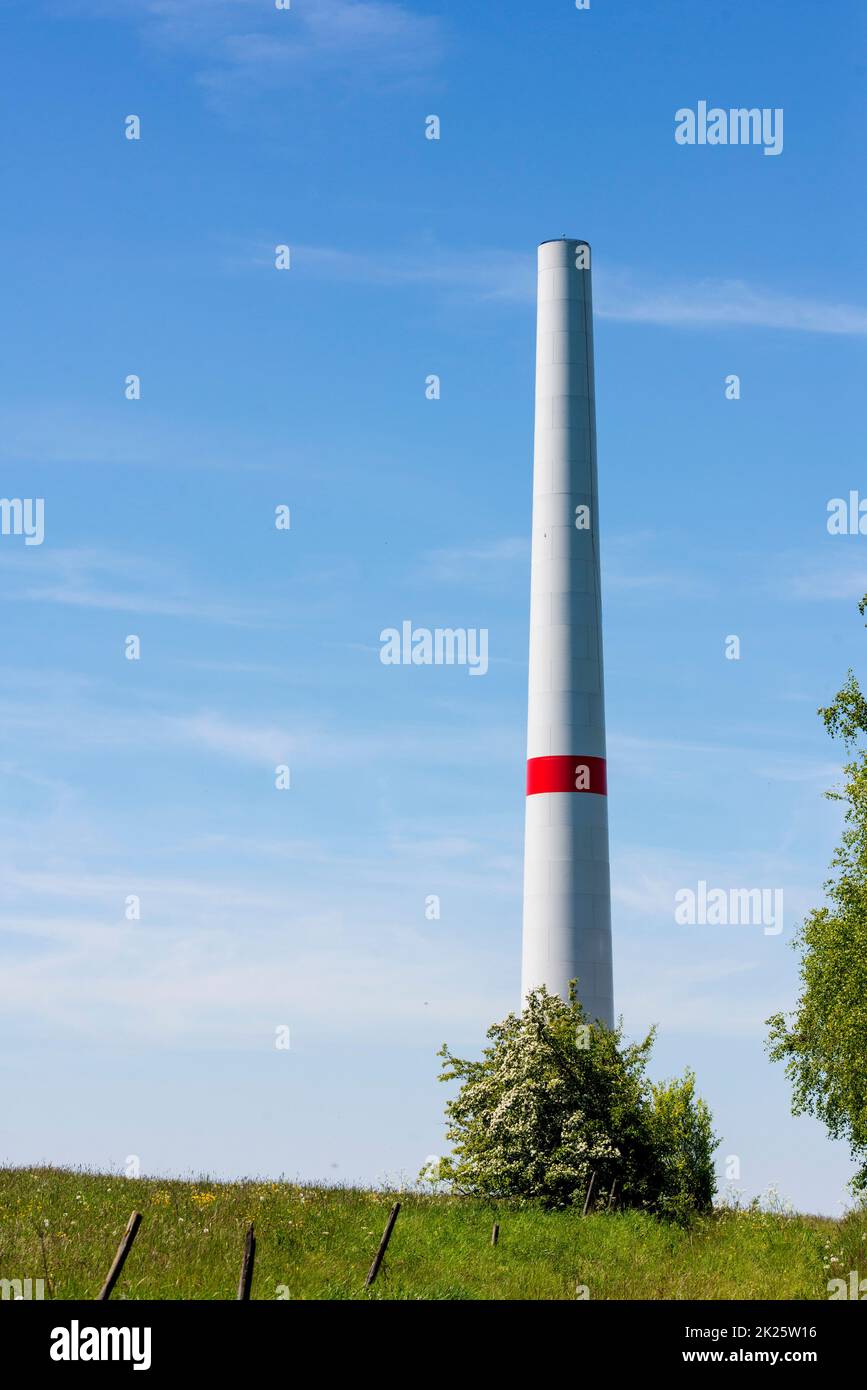 mounting a wind turbine Stock Photo