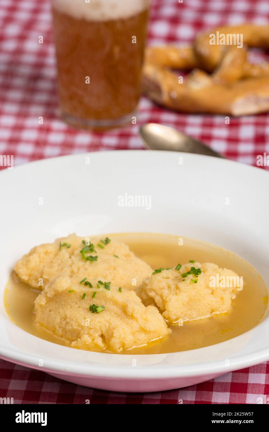 bavarian dumpling soup Stock Photo