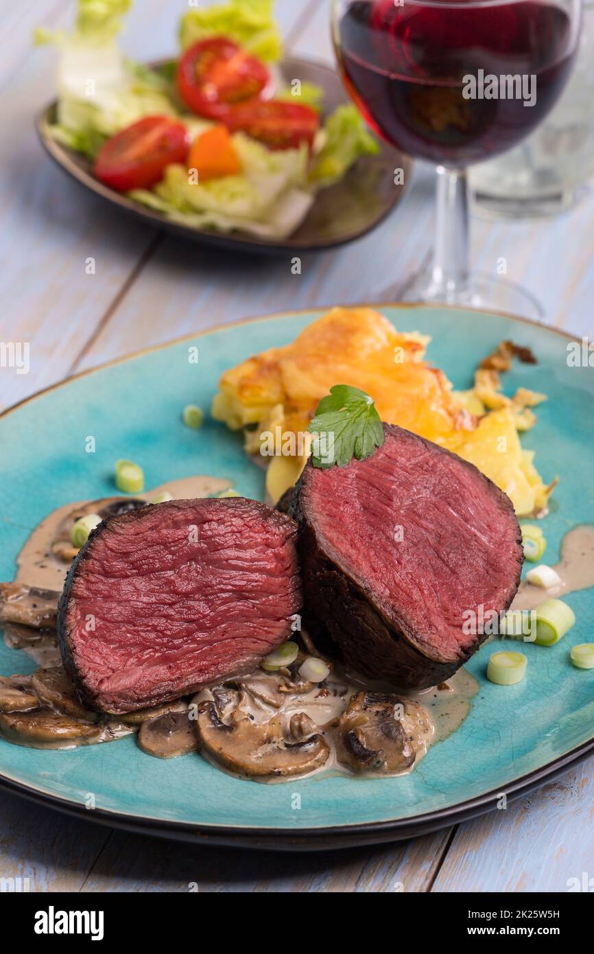 sliced steak Stock Photo