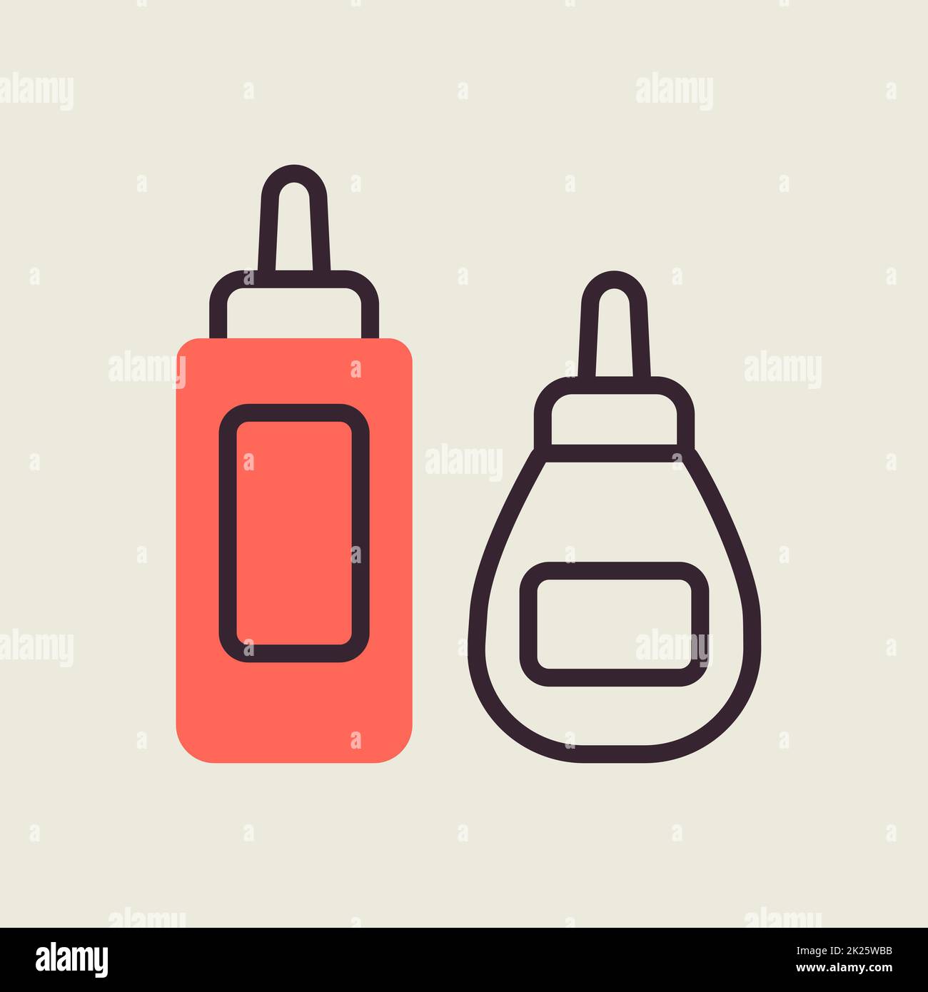 Ketchup mustard and mayonnaise spicy bottle icon Stock Photo Alamy