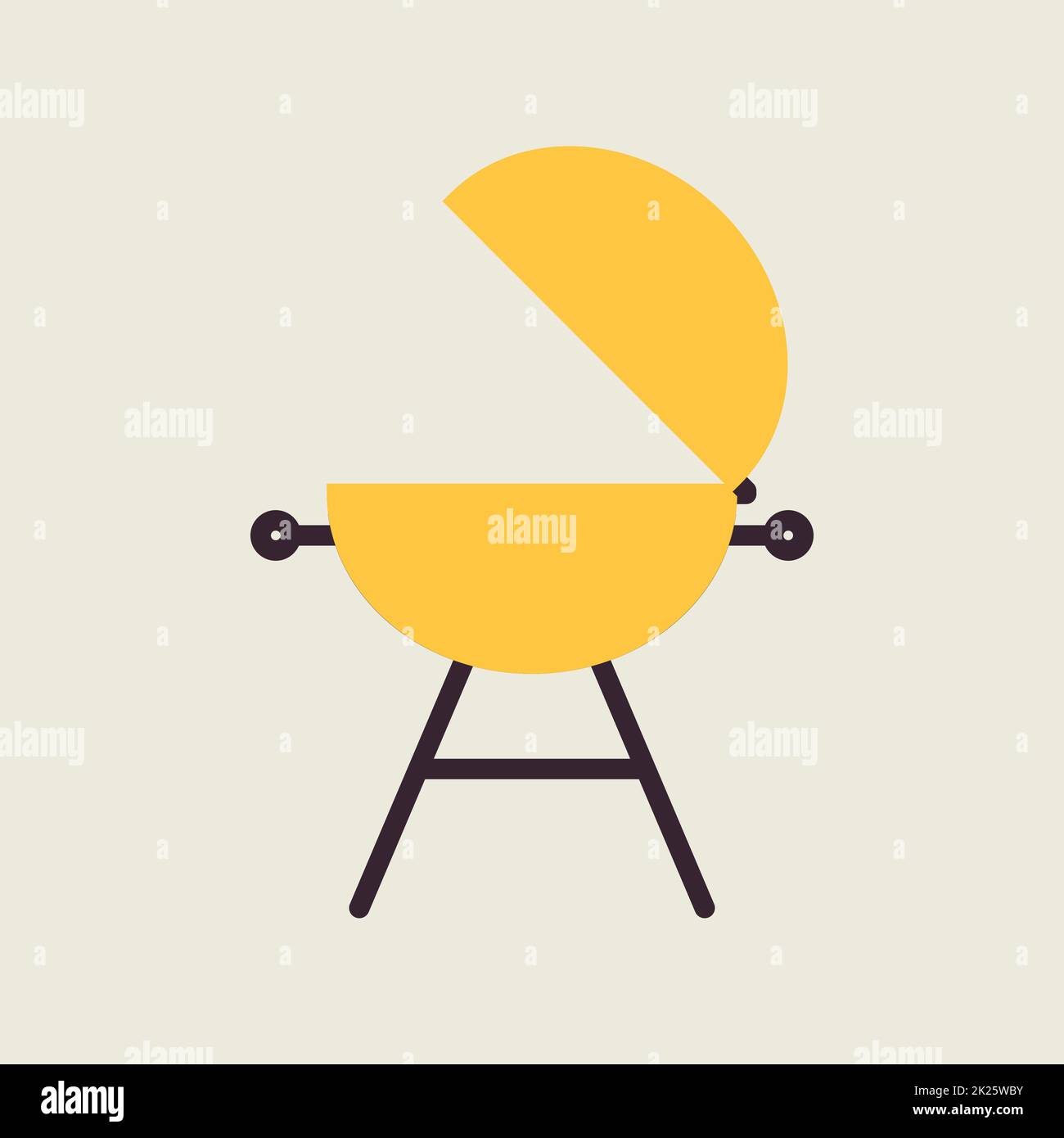 Grill barbeque cookout vector flat icon Stock Photo