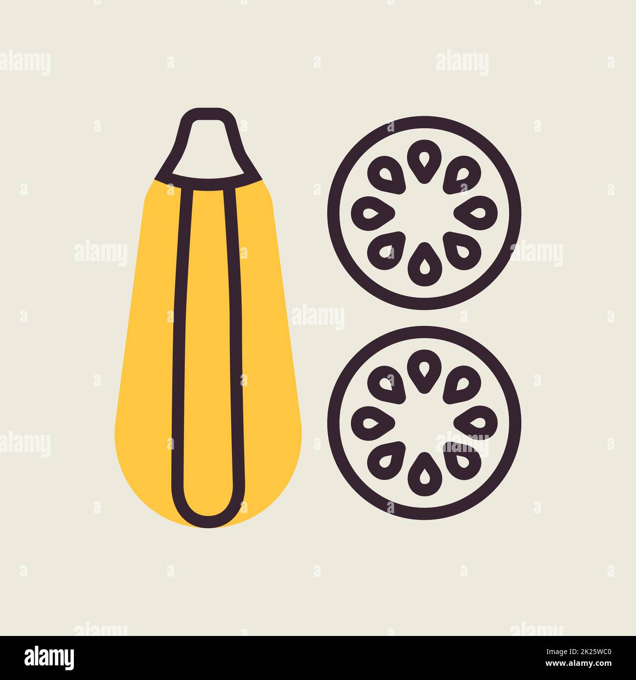 Zucchini vector icon. Vegetable symbol Stock Photo - Alamy