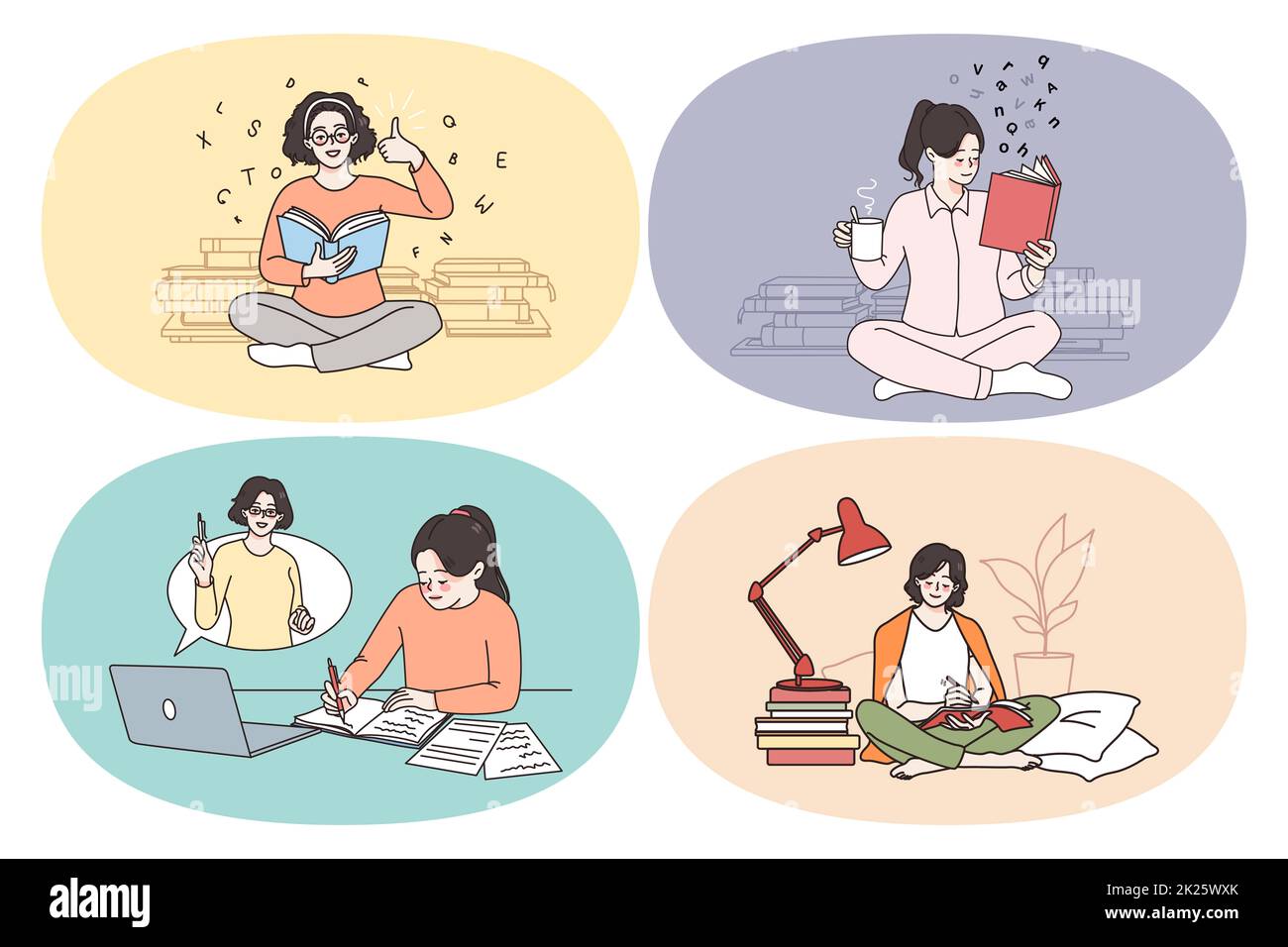 Reading books and getting knowledge concept Stock Photo Alamy