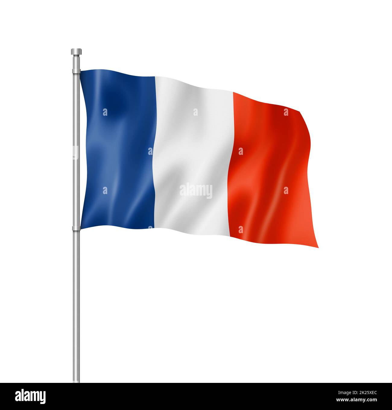 French flag isolated on white Stock Photo