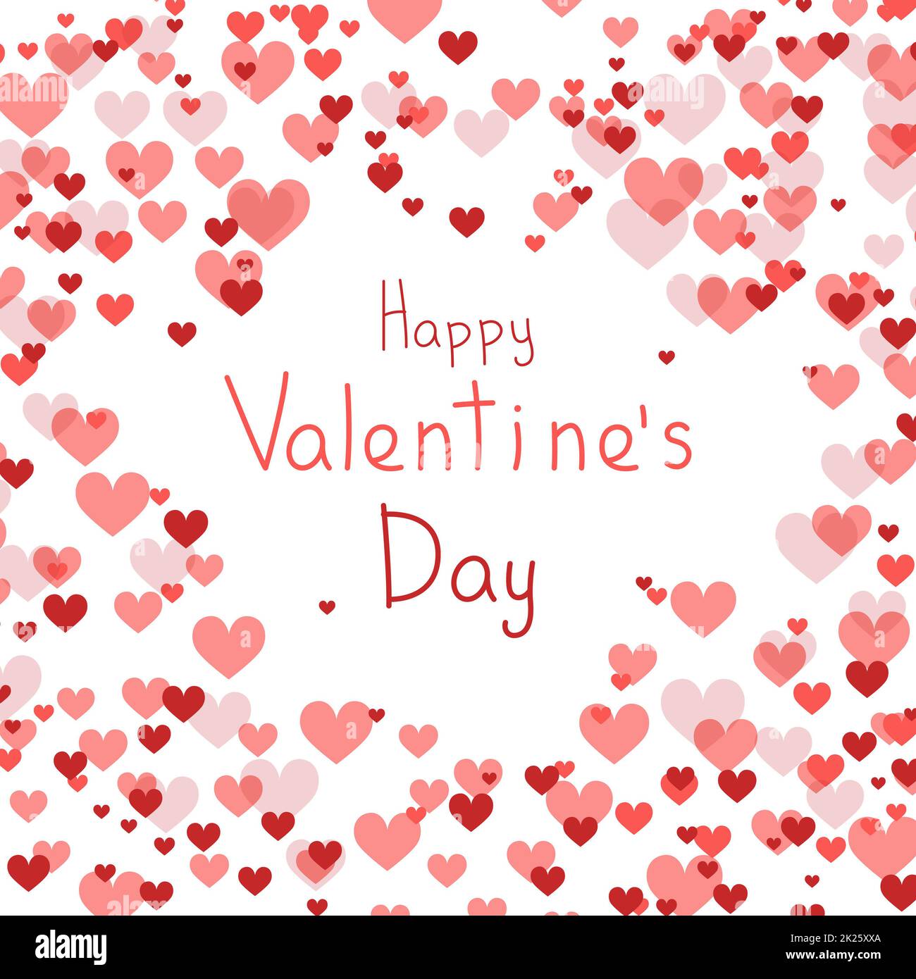 Happy Valentines Day background, red and pink heart confetti - Vector ...