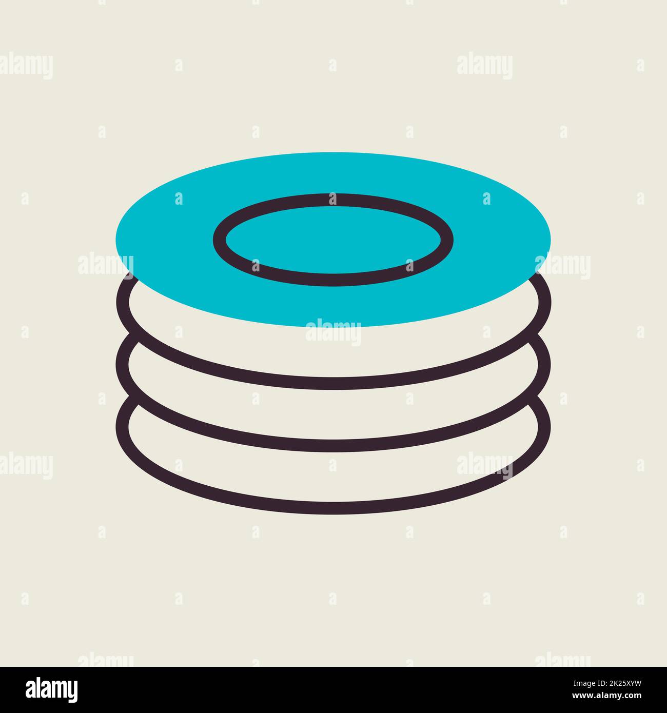 Plates, dishes vector icon. Kitchen appliance Stock Photo Alamy