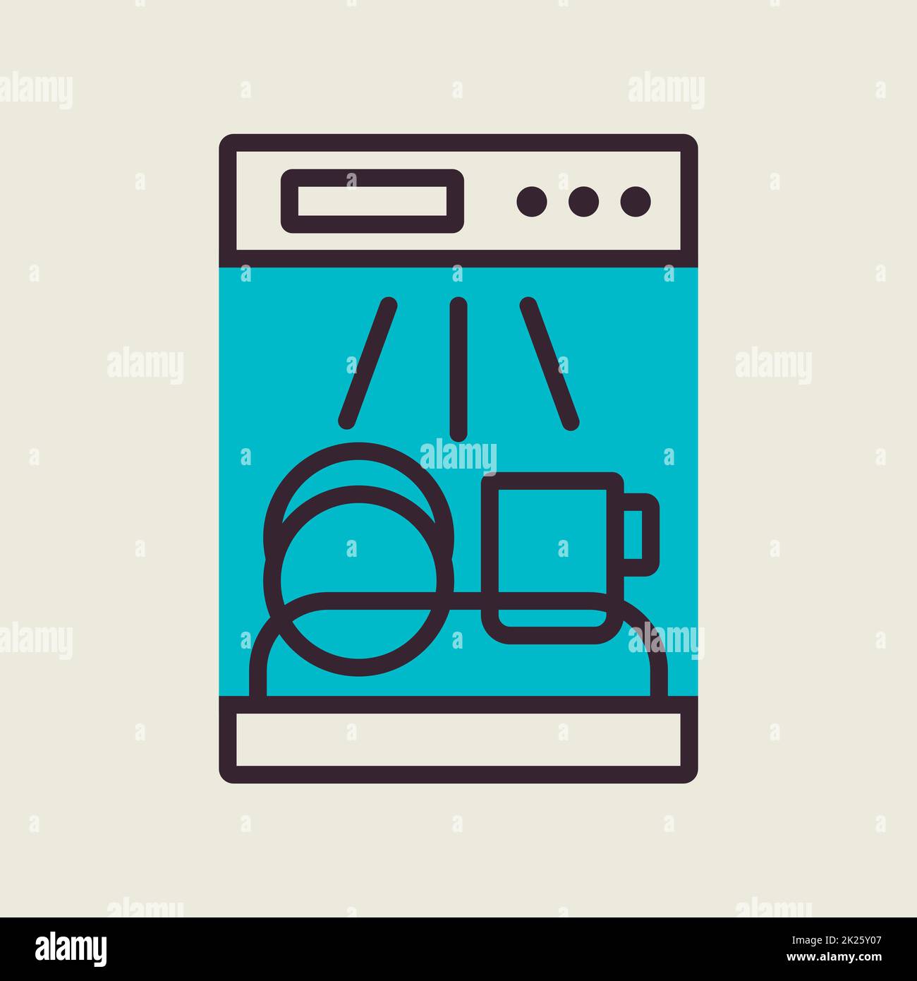 Dishwasher vector icon. Electric kitchen appliance Stock Photo Alamy