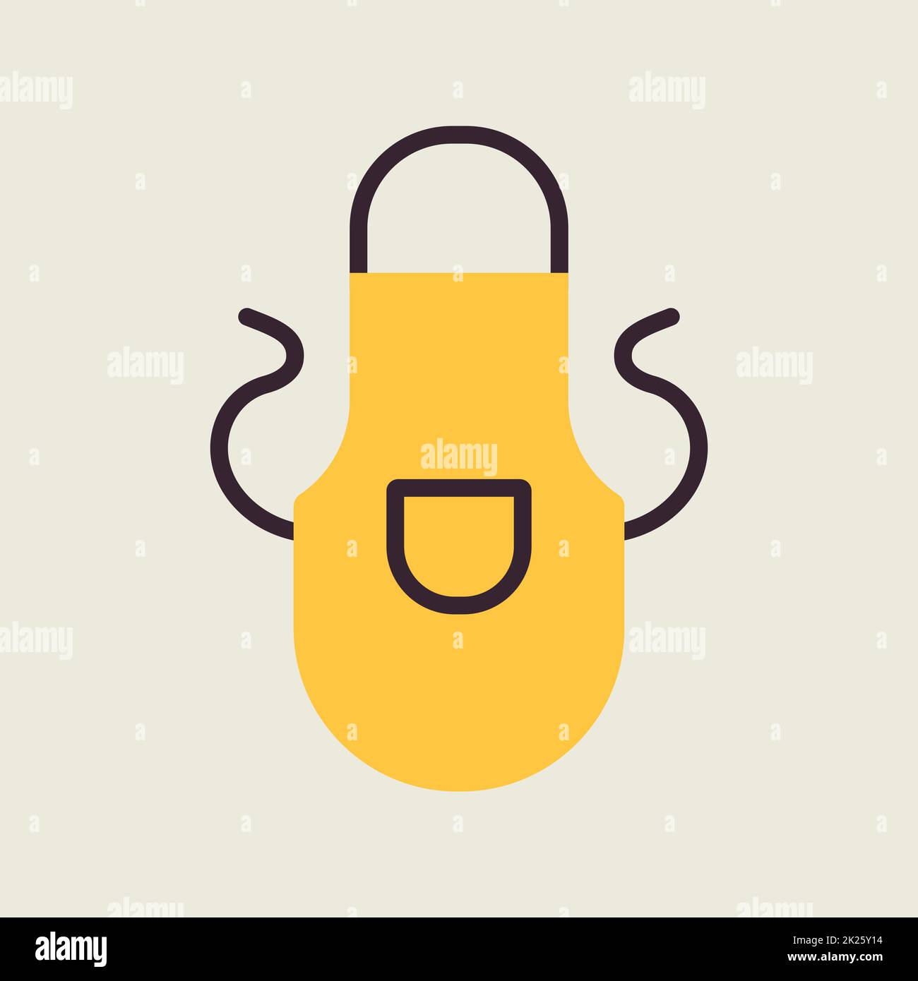 Kitchen apron protective garment vector icon Stock Photo